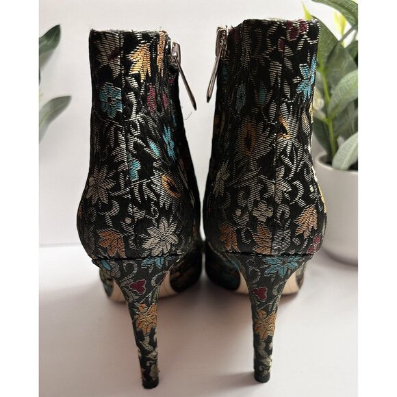 SAM EDELMAN Olette Floral Brocade Tapestry Women's Sz 6 Stiletto Ankle Boots +🎁 - Picture 4 of 11